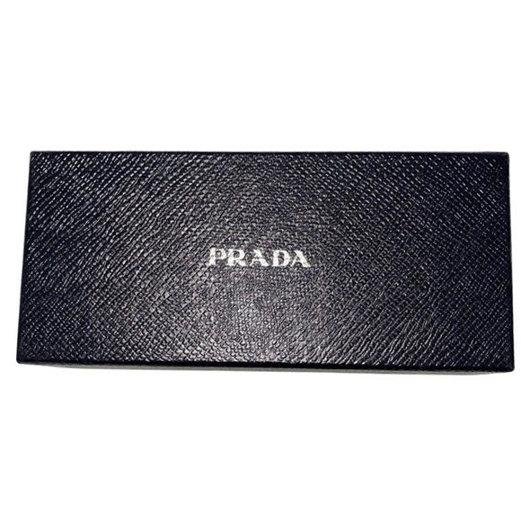 Prada eyeglass box & cleaning cloth. Black textured box, silver “Prada”, NWOT - Picture 3 of 8